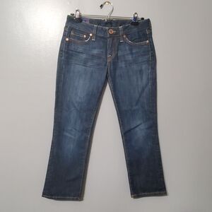 Lucky Brand Women's Straight-Leg Crop Jeans in Dark Wash Blue Size 2